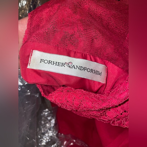 Deep Claret Lace Open Back Bridesmaid Dress - Picture 5 of 7